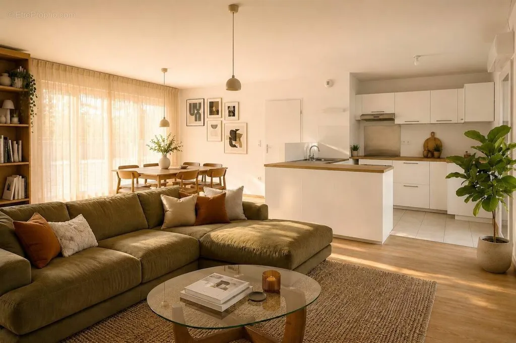 Séjour - Appartement Penthouse avec Terrasse Rooftop à Vertou