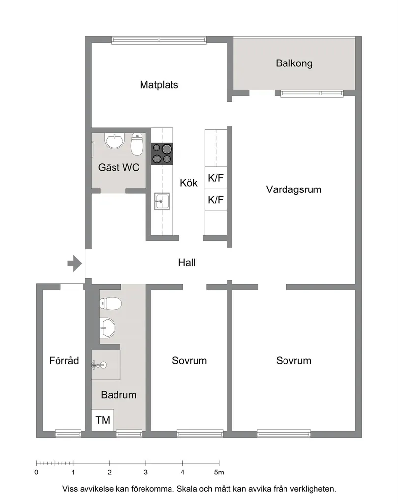 Plaan - Renovated Apartment with Balcony in Kungsängen