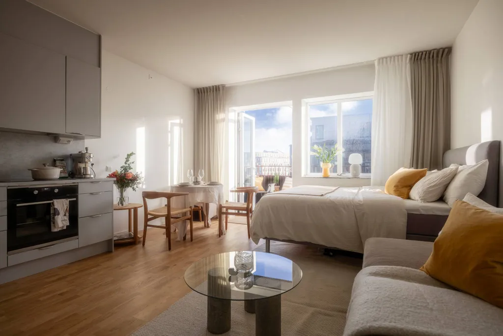 Séjour - Modern Flat with Sunny Balcony in Lindholmen