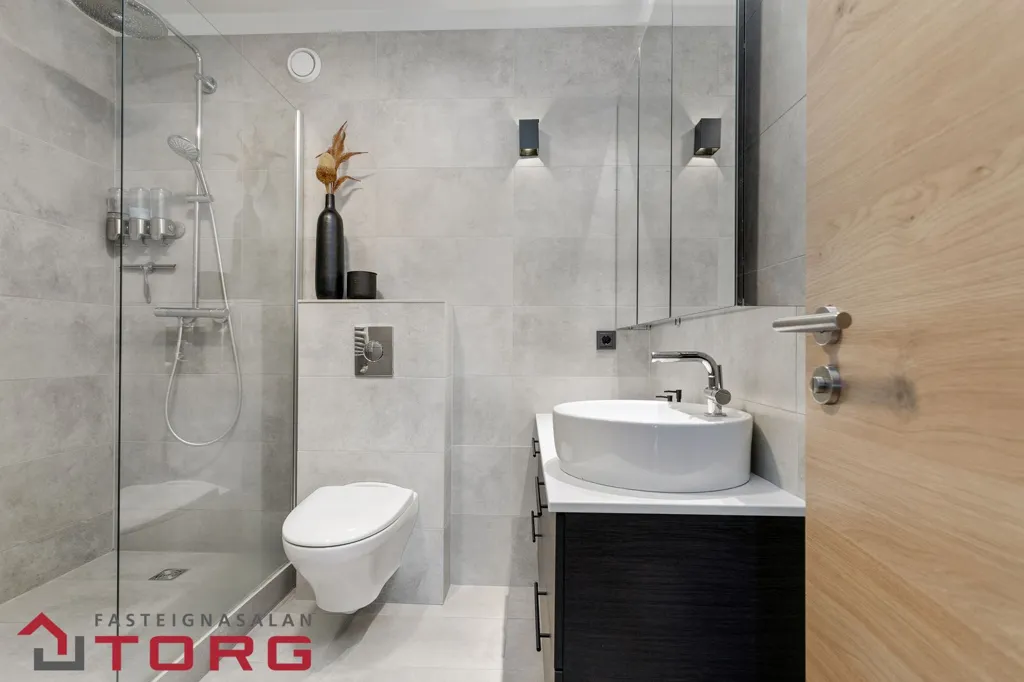 Bathrooms - Modernised Apartment with View in Grafarvogur