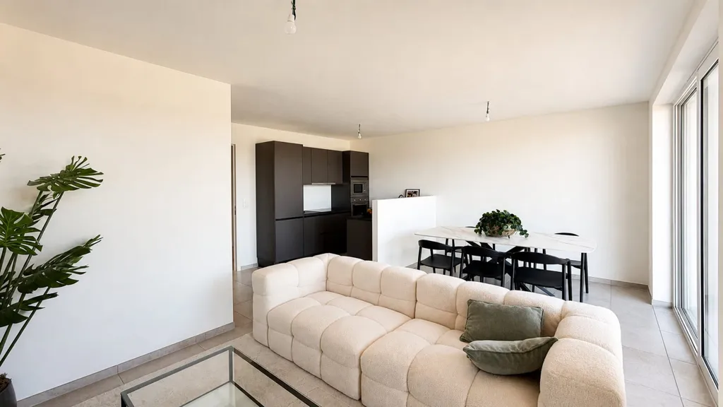 Séjour - Appartement avec Terrasse et Jardin à Merchtem