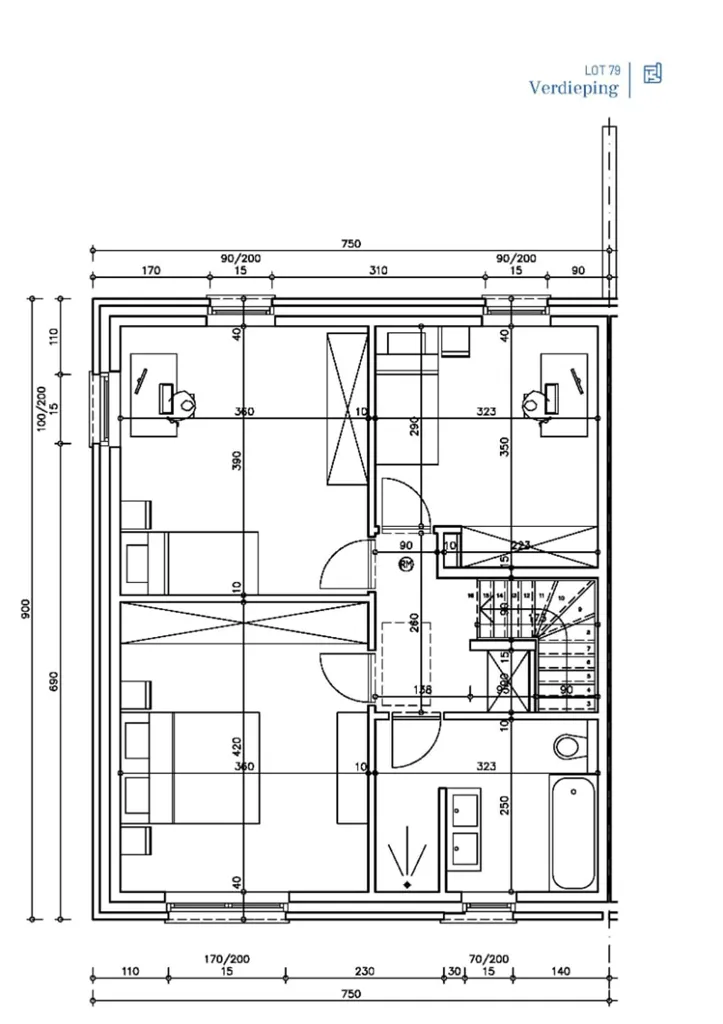 Plan - Nouvelle Maison Moderne avec AFWERKING sur Mesure à Stekene