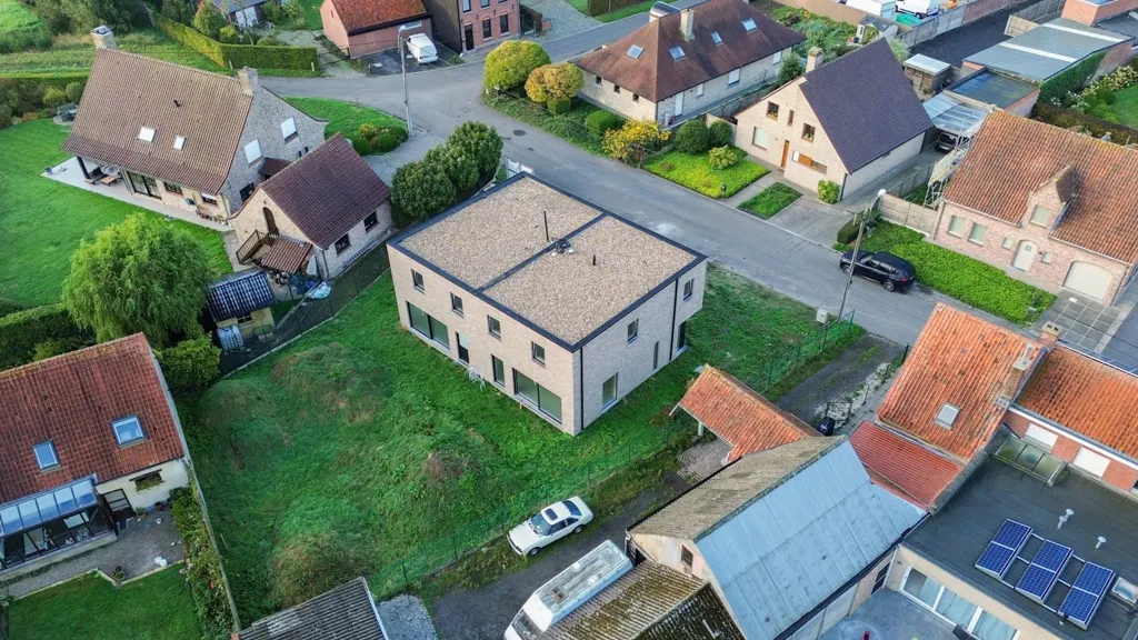 Vue aérienne - Nouvelle Maison Économe en Énergie avec 4 Chambres à Torhout