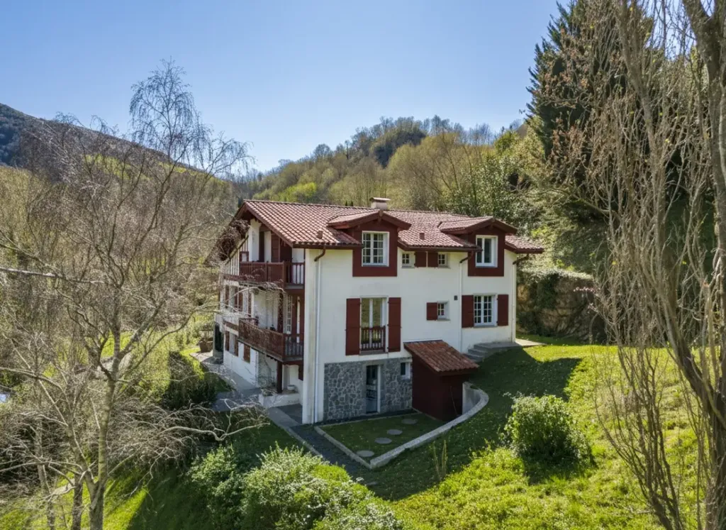 Õhuvaade - Charming House with Mountain View in Bidarray