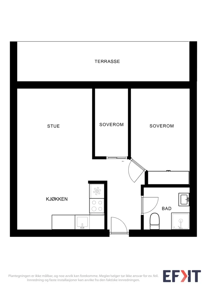 Floor Plan - Modernised Apartment with Terrace in Geilo