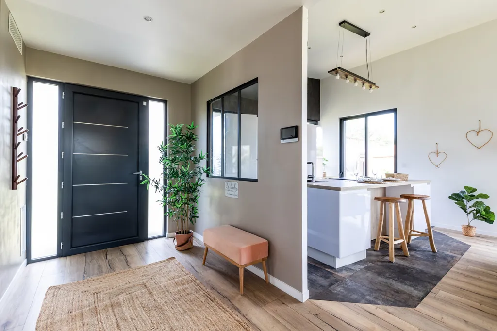 Hallway - Architect's House with Wood Frame in Corbiac