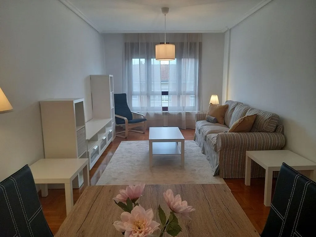 Living Room - T2 Apartment with Terrace in Castrillón