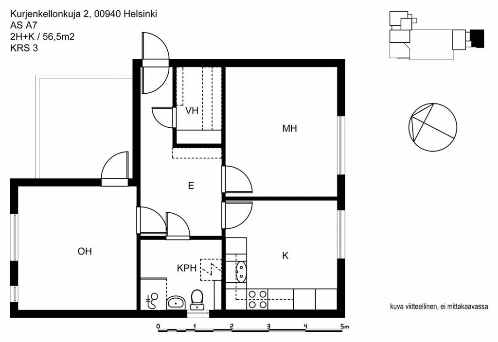 Plaan - Spacious Flat with Balcony in Kurkimäki, Helsinki