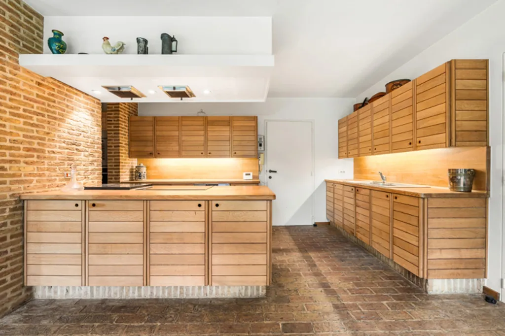 Cuisine - Villa Architecturale avec Vue sur le Paysage à Meulebeke