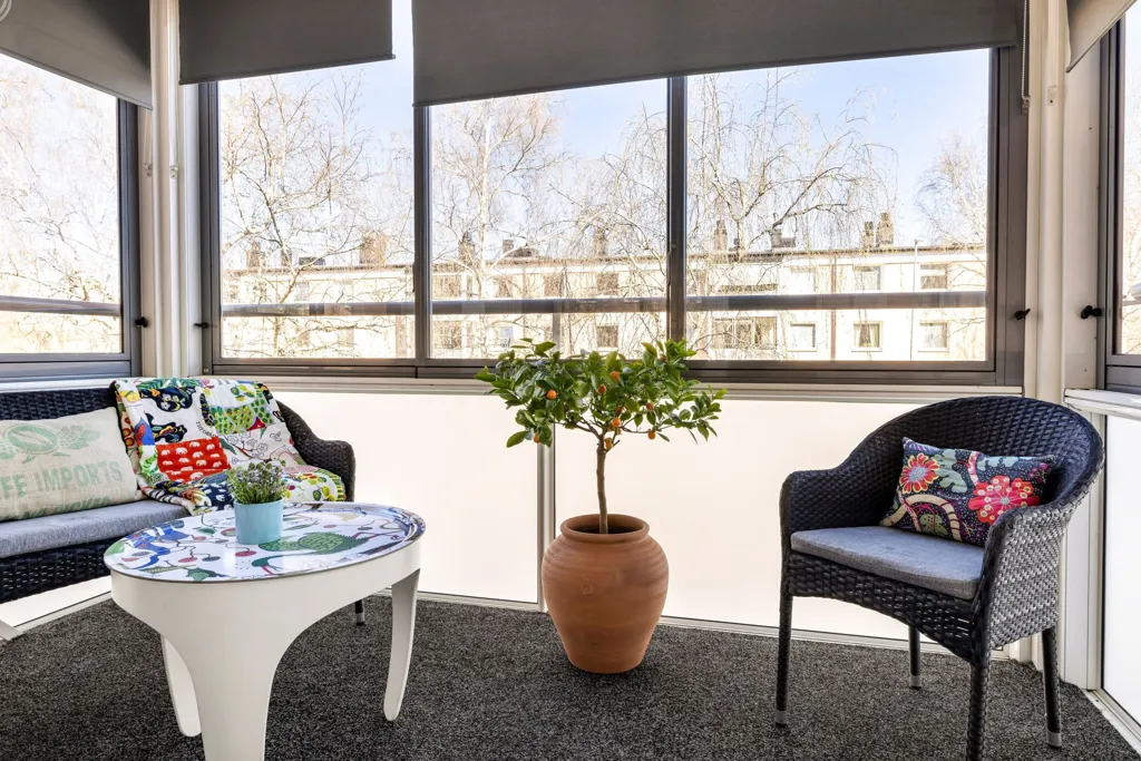 Terrace - Well-Planned Two-Bedroom Flat with Balcony in Stockholm