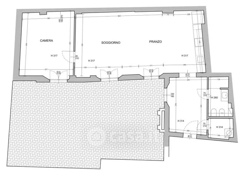 Planimetria - Rustic Bilocale with Courtyard in Bologna