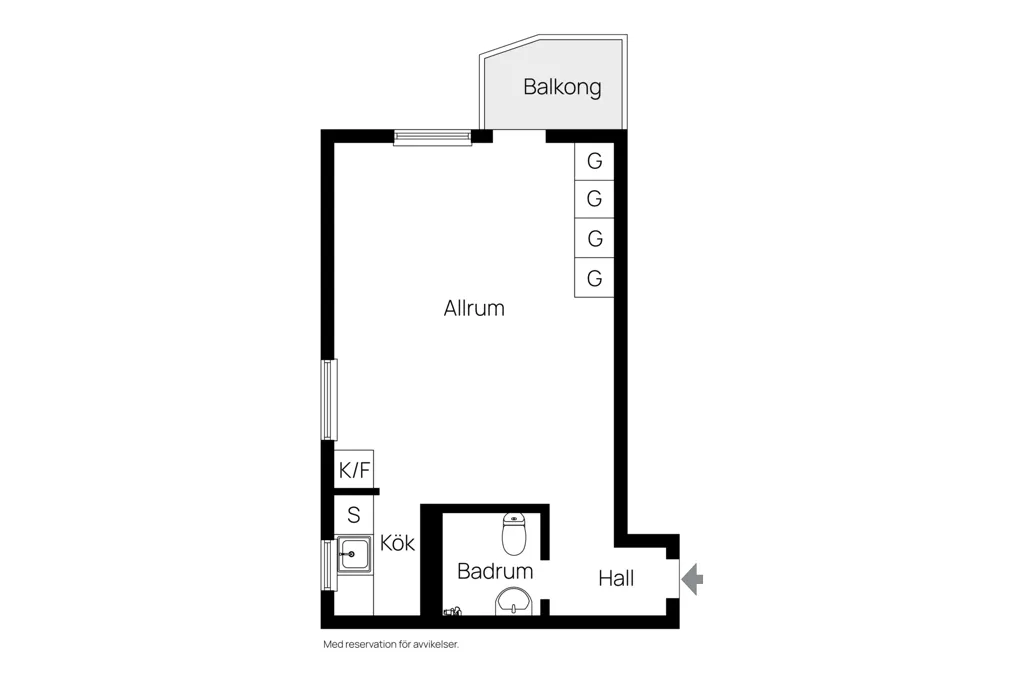 Plan - 1st Floor Flat with Glass Balcony in Vällingby Centre
