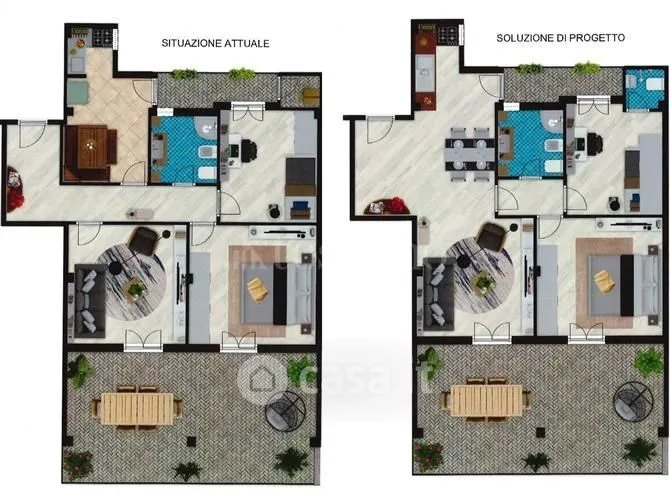 Plan - Attico with Sea View in Bari