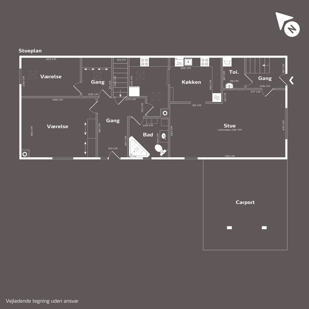 Plan - Terraced House with Carport in Brande