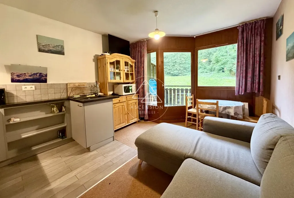 Séjour - Studio avec Coin Montagne et Balcon à Morzine