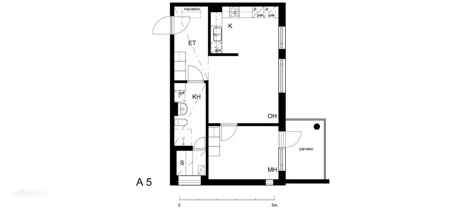 Planimetria - Spacious 2-Bedroom Apartment with Sauna in Hatanpää