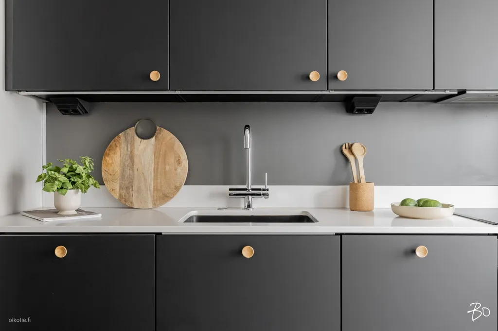 Kitchen - Renovated Apartment with Balcony in Turku