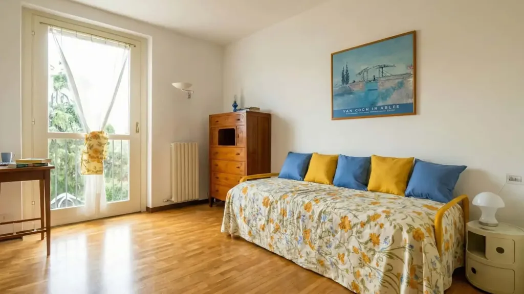 Bedrooms - Studio Apartment with Balcony in Milan