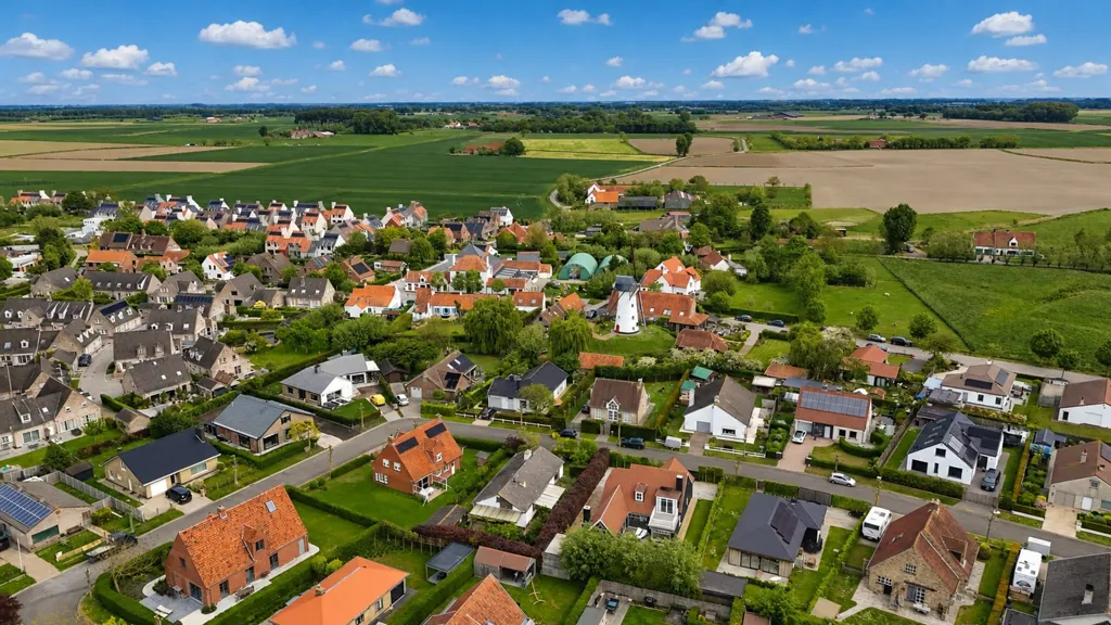 Vue aérienne - Bungalow Rustique avec Jardin à Ramskapelle