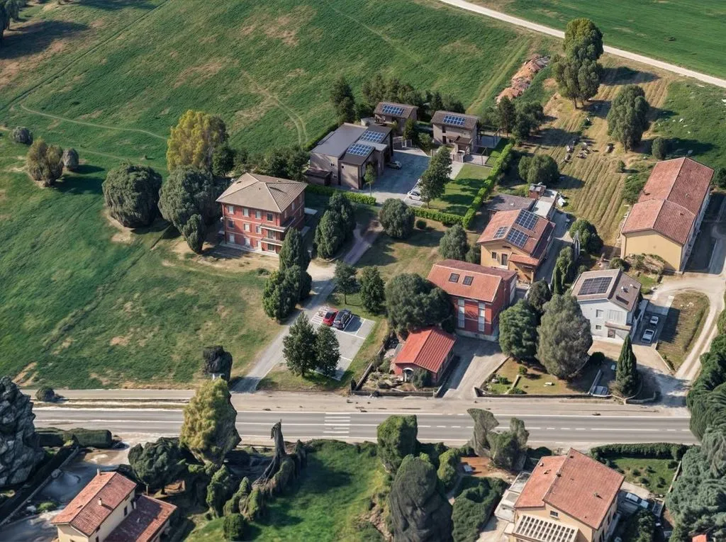 Vue aérienne - Luxury Villa with Garden in Quattro Castella