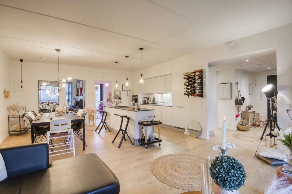 Séjour - Modern Flat with Balcony and Terrace in Holbæk Harbour