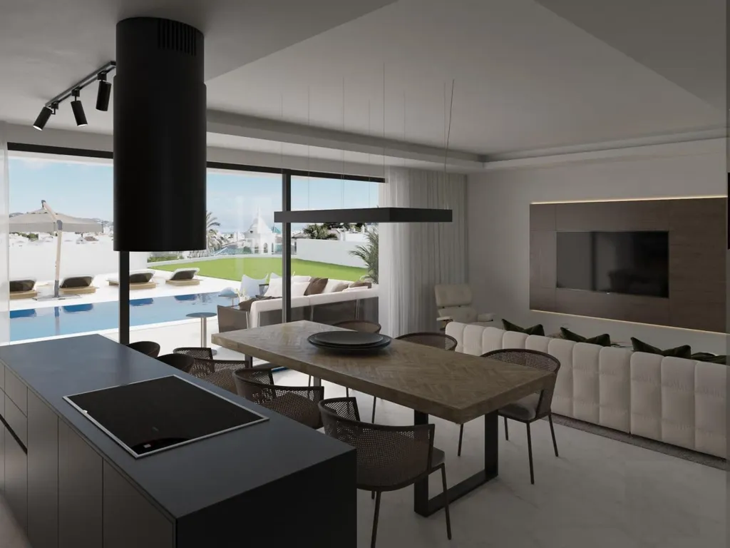 Kitchen - New-Build Villa with Sea View in Nerja