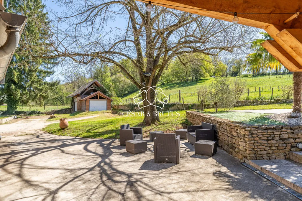 Terrass - Renovated Stone House with Pool in Chozeau