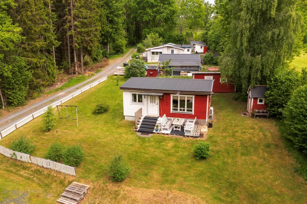 Aerial - Cottage with Private Boat Dock in Olarp