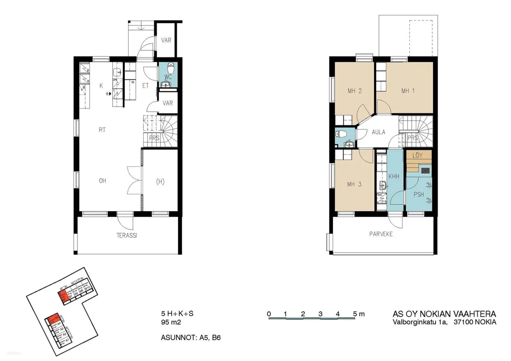 Floor Plan - Modern Apartment with Garden in Nokia Viiki