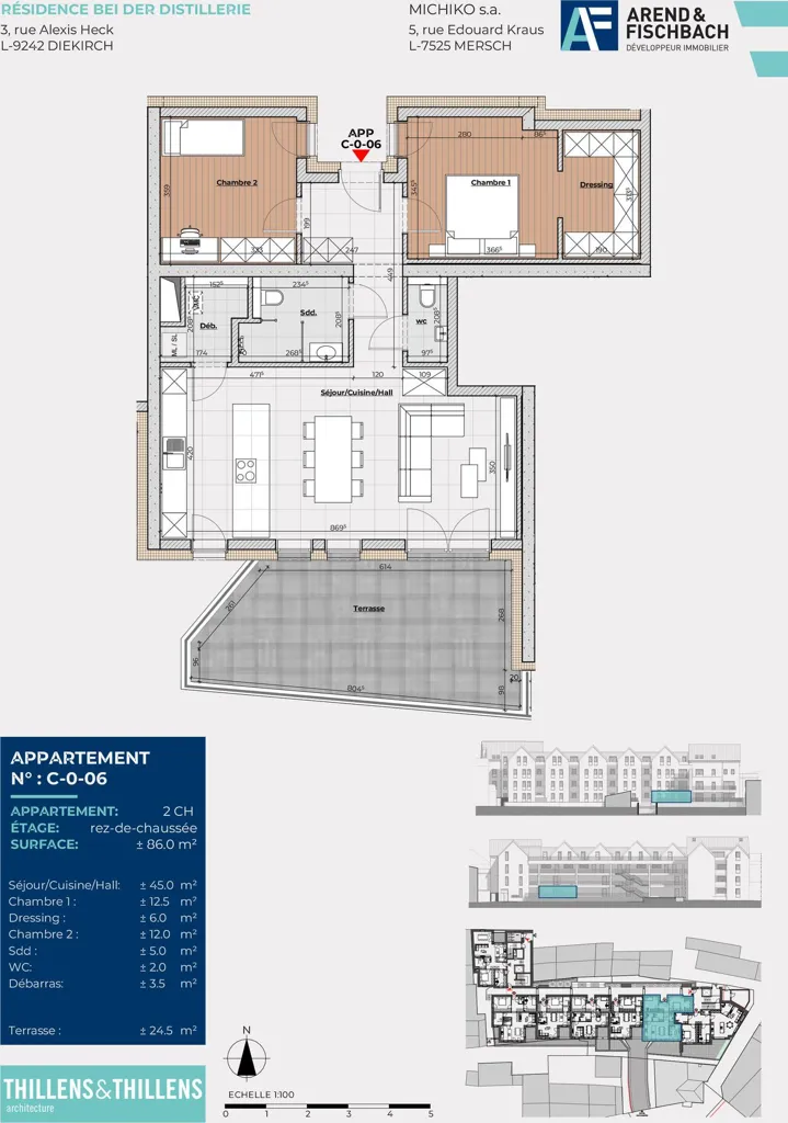 Plan - Appartement 2 Chambres avec Garage à Diekirch