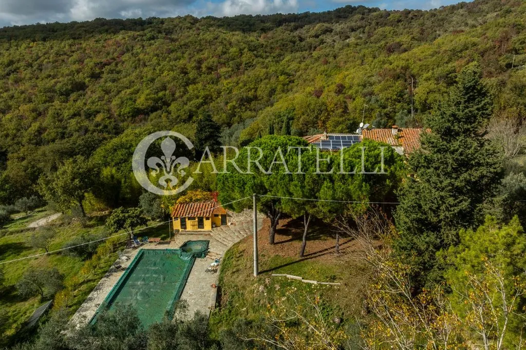 Vue aérienne - Luxury Villa with Panoramic Pool in Laterina
