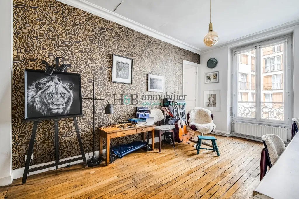 Séjour - Duplex Familial avec Terrasse et Jacuzzi à La Villette