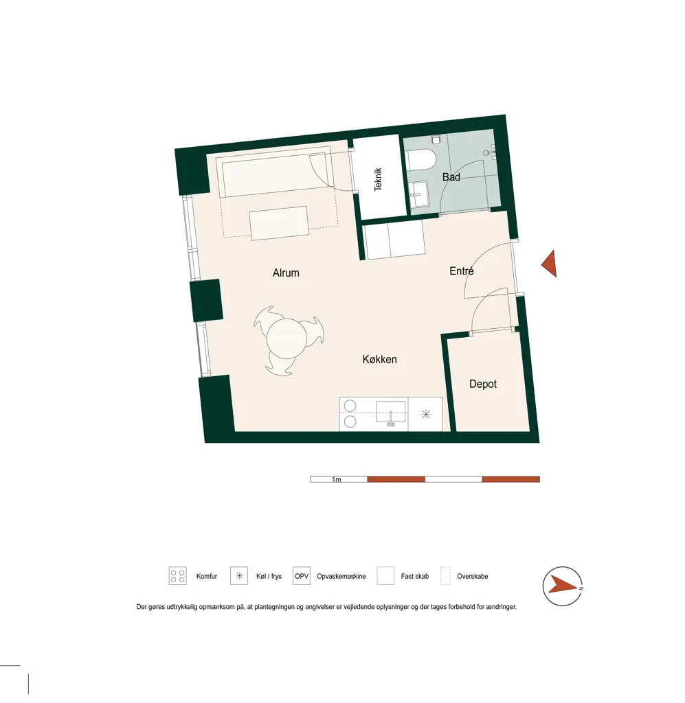 Plaan - Modern 1-Bed Flat with EV Charging in Nørrelund