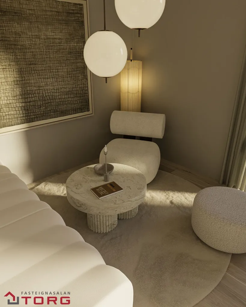 Séjour - Appartement 3 pièces à Garðabær
