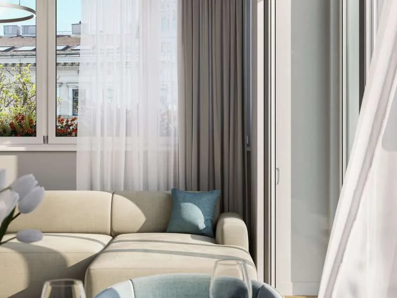 Soggiorno - 3-Bedroom Apartment with Park View in Vienna