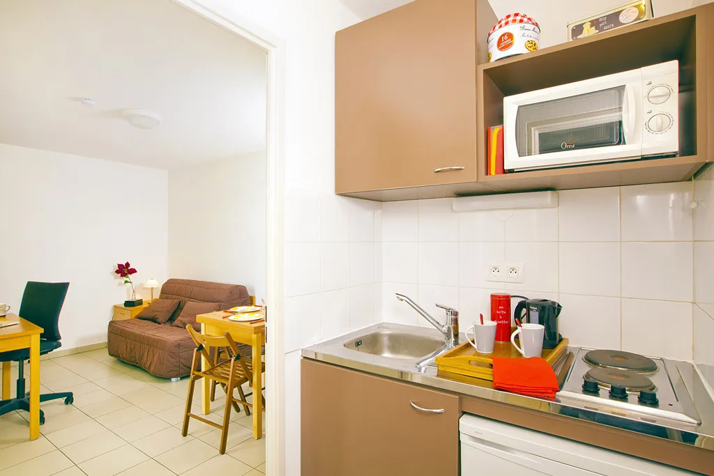 Cuisine - Studio Meublé en Résidence Étudiante à Marseille