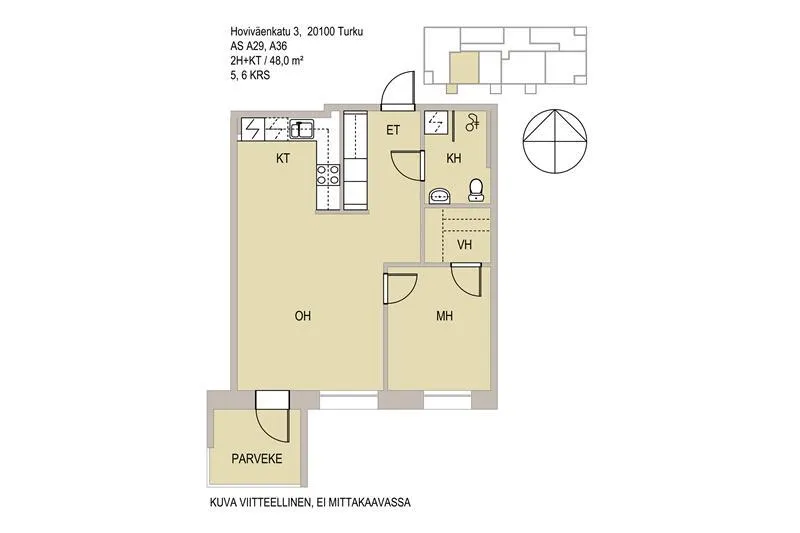 Planimetria - Modern Apartment with Balcony in Turku Centre