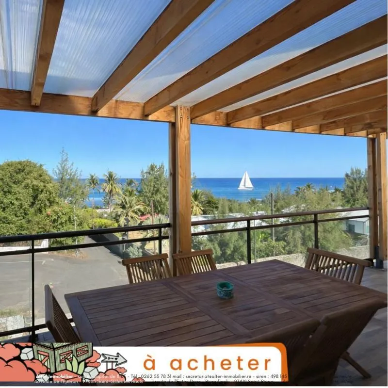 Terrasse - Appartement T4 avec Vue Océan à Saint-Gilles-les-Bains