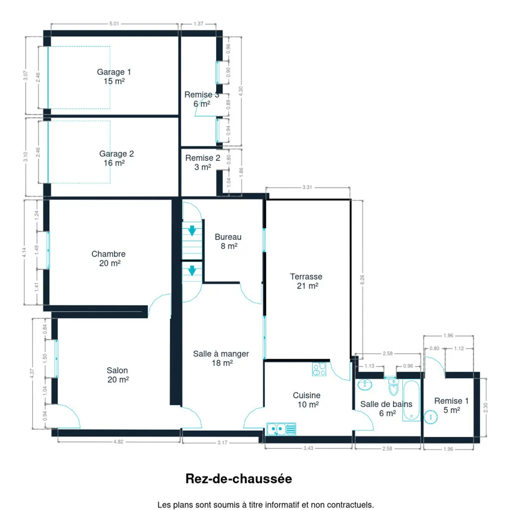 Plaan - Semi-detached House with Garden in Saint-Ghislain