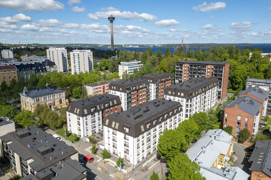 Aerial - Modern Flat with Private Garden in Tampere Centre