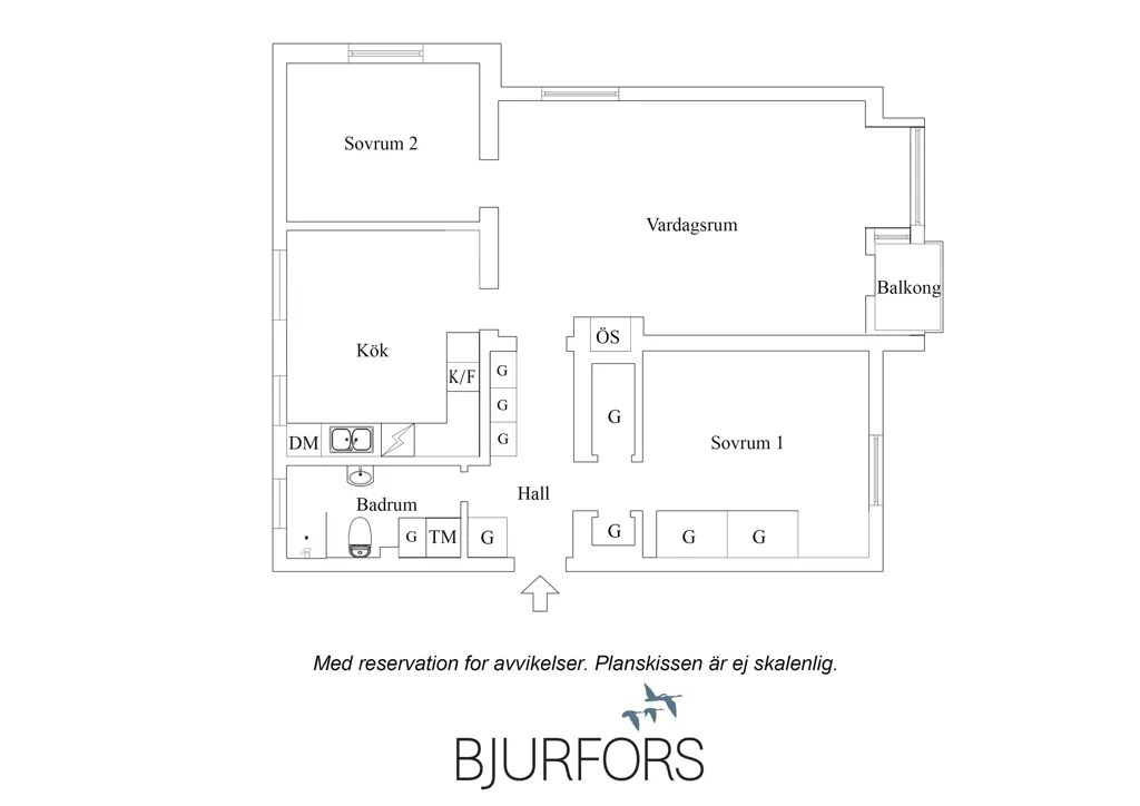 Plaan - Apartment with South-Facing Balcony in Sundbyberg