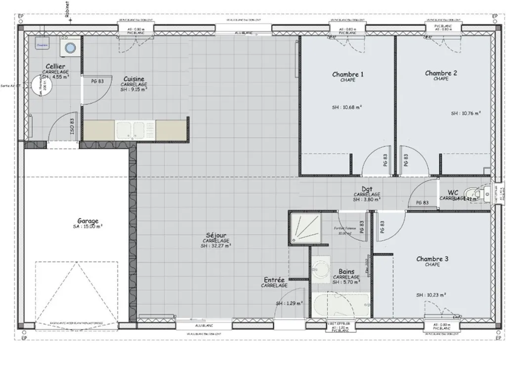Plan - Maison Neuve avec Terrain à Vendat