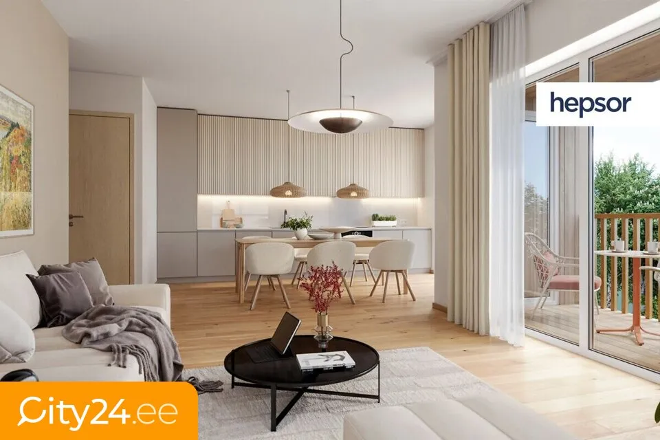 Living Room - Apartment with Balcony in Manufactory Quarter
