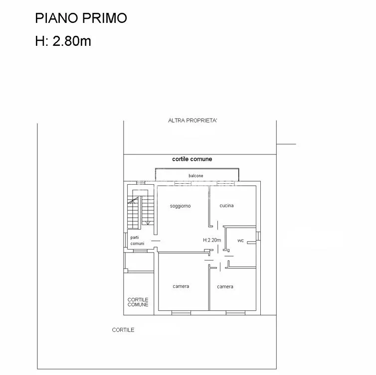 Plaan - Rear-Facing Trilocale with Balcony in Brugherio
