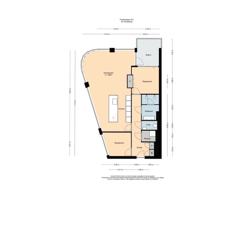 Plan - Modern Apartment with Lift in Amsterdam