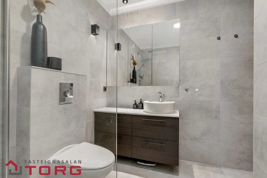 Bathrooms - Modernised Apartment with View in Grafarvogur