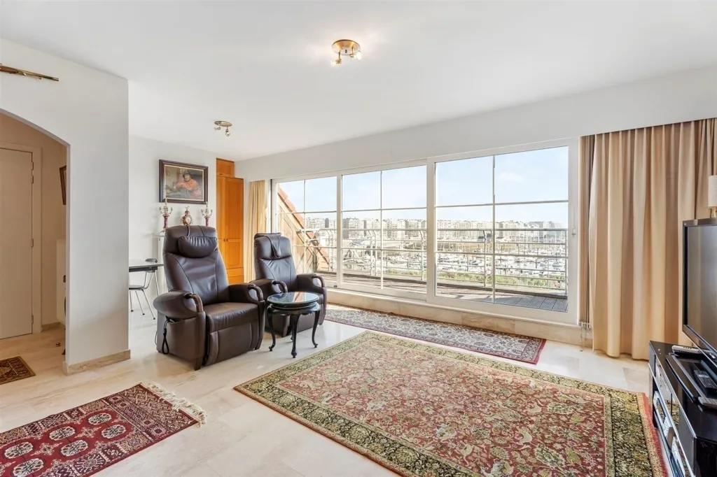 Living Room - Spacious Apartment with Polder Views in Blankenberge