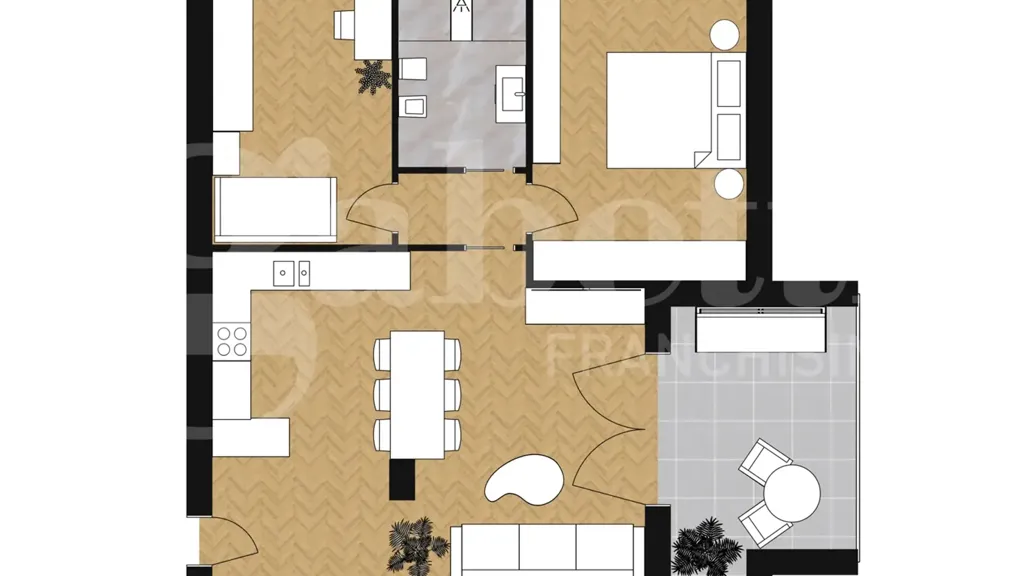 Plan - Triplex with Loggia in Vignola