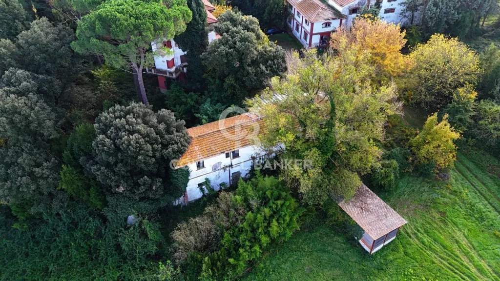 Vue aérienne - Rustic Estate with Lake in Vinci, Tuscany