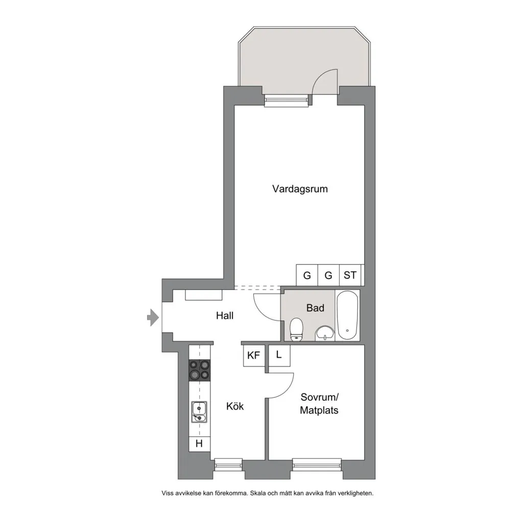 Plan - Modern Flat with Balcony in Västerås